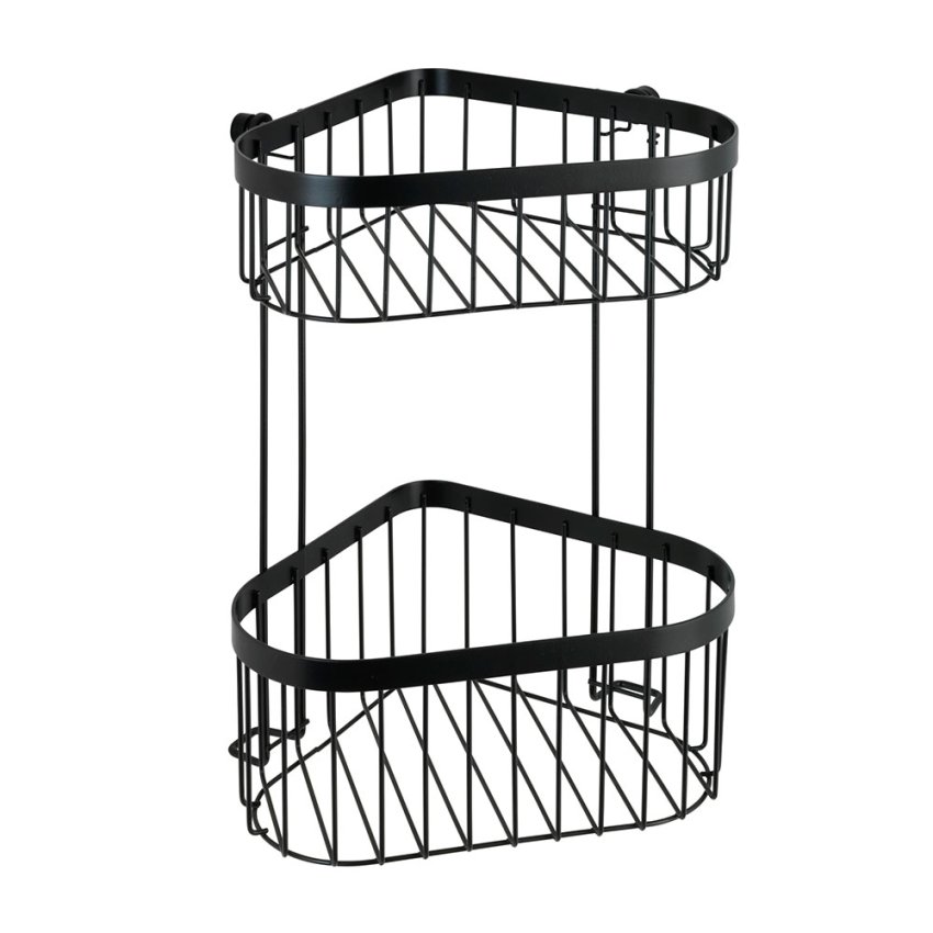 WENKO 23882100 Classic Plus Black suihkukulmahylly 2-osainen